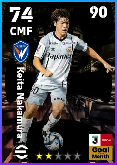 Keita Nakamura eFootball 2026 player card — 74 OVR CMF