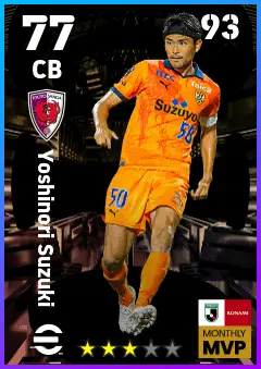 Yoshinori Suzuki eFootball 2026 player card — 77 OVR CB