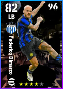 Federico Dimarco eFootball 2026 player card — 82 OVR LB