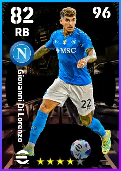 Giovanni Di Lorenzo eFootball 2026 player card — 82 OVR RB