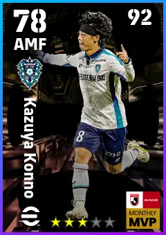 Kazuya Konno eFootball 2026 player card — 78 OVR AMF