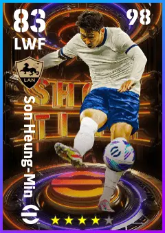 Son Heung-Min eFootball 2026 player card — 83 OVR LWF