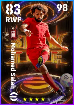 Mohamed Salah eFootball 2026 player card — 83 OVR RWF