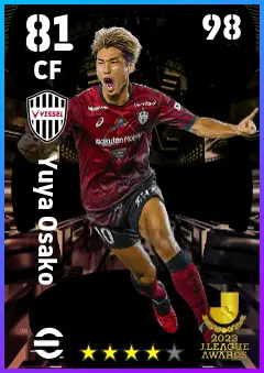 Yuya Osako eFootball 2026 player card — 81 OVR CF