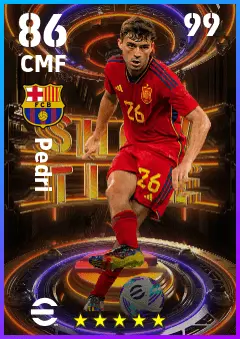 Pedri eFootball 2026 player card — 86 OVR CMF