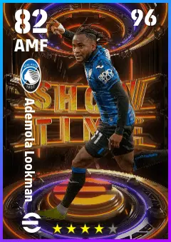 Ademola Lookman eFootball 2026 player card — 82 OVR AMF