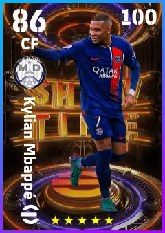 Kylian Mbappe eFootball 2026 player card — 86 OVR CF