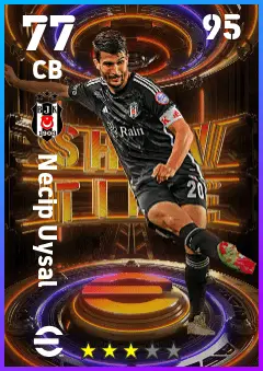 Necip Uysal eFootball 2026 player card — 77 OVR CB