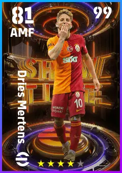 Dries Mertens eFootball 2026 player card — 81 OVR AMF