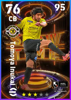 Tomoya Inukai eFootball 2026 player card — 76 OVR CB