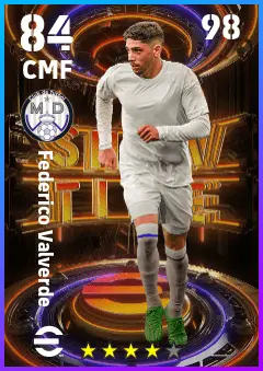 Federico Valverde eFootball 2026 player card — 84 OVR CMF