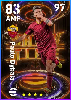 Paulo Dybala eFootball 2026 player card — 83 OVR AMF