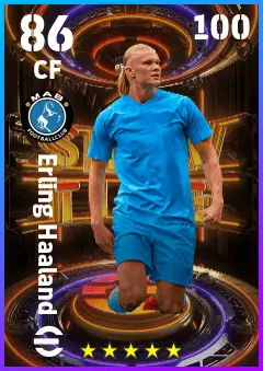 Erling Haaland eFootball 2026 player card — 86 OVR CF