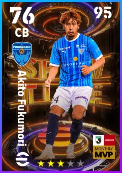 Akito Fukumori eFootball 2026 player card — 76 OVR CB