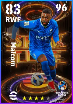 Malcom eFootball 2026 player card — 83 OVR RWF