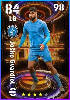 Josko Gvardiol eFootball 2026 player card — 84 OVR LB