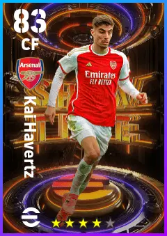 Kai Havertz eFootball 2026 player card — 83 OVR CF