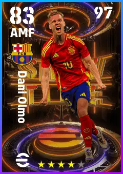 Dani Olmo eFootball 2026 player card — 83 OVR AMF