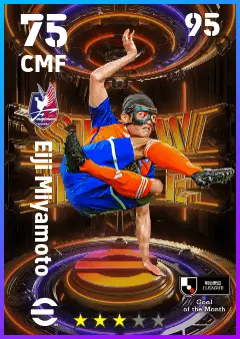 Eiji Miyamoto eFootball 2026 player card — 75 OVR CMF