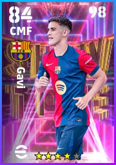 Gavi eFootball 2026 player card — 84 OVR CMF