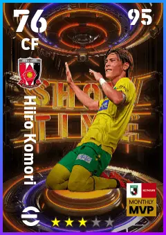 Hiiro Komori eFootball 2026 player card — 76 OVR CF