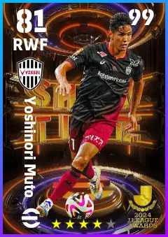 Yoshinori Muto eFootball 2026 player card — 81 OVR RWF