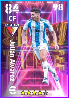 Julian Alvarez eFootball 2026 player card — 84 OVR CF
