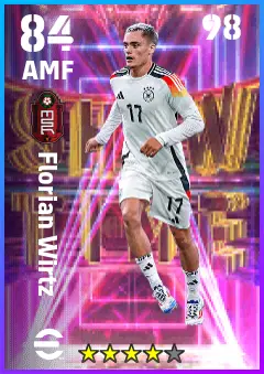 Florian Wirtz eFootball 2026 player card — 84 OVR AMF