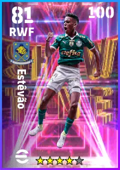 Estevao eFootball 2026 player card — 81 OVR RWF