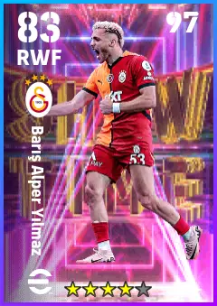 Baris Alper Yilmaz eFootball 2026 player card — 83 OVR RWF