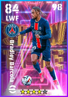 Bradley Barcola eFootball 2026 player card — 84 OVR LWF