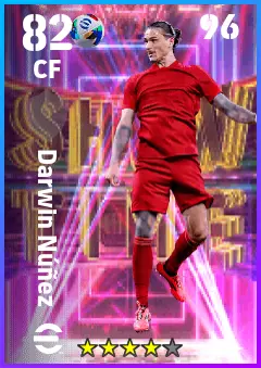 Darwin Nunez eFootball 2026 player card — 82 OVR CF