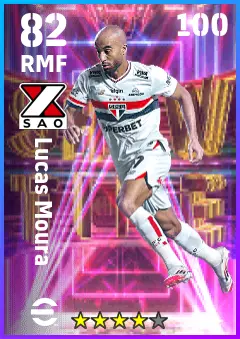 Lucas Moura eFootball 2026 player card — 82 OVR RMF