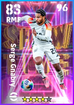 Serge Gnabry eFootball 2026 player card — 83 OVR RMF
