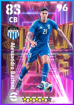 Alessandro Bastoni eFootball 2026 player card — 83 OVR CB