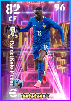 Randal Kolo Muani eFootball 2026 player card — 82 OVR CF