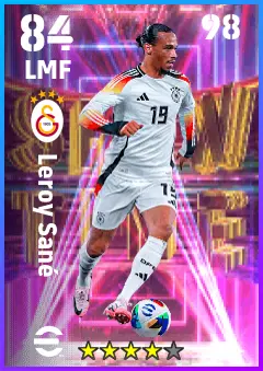Leroy Sane eFootball 2026 player card — 84 OVR LMF