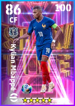 Kylian Mbappe eFootball 2026 player card — 86 OVR CF
