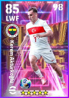 Kerem Akturkoglu eFootball 2026 player card — 85 OVR LWF