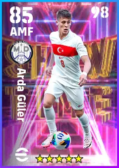 Arda Guler eFootball 2026 player card — 85 OVR AMF