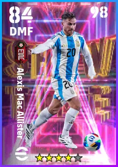 Alexis Mac Allister eFootball 2026 player card — 84 OVR DMF