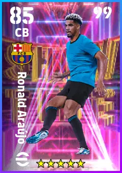 Ronald Araujo eFootball 2026 player card — 85 OVR CB
