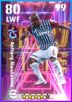 Anthony Nwakaeme eFootball 2026 player card — 80 OVR LWF