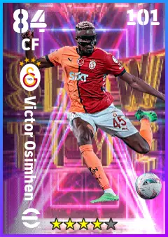 Victor Osimhen eFootball 2026 player card — 84 OVR CF