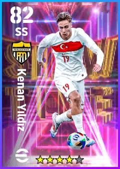 Kenan Yildiz eFootball 2026 player card — 82 OVR SS