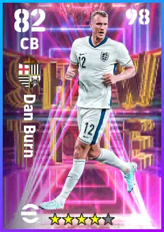 Dan Burn eFootball 2026 player card — 82 OVR CB