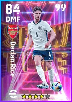 Declan Rice eFootball 2026 player card — 84 OVR DMF
