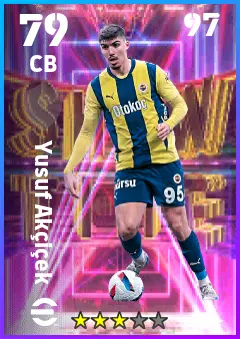 Yusuf Akcicek eFootball 2026 player card — 79 OVR CB