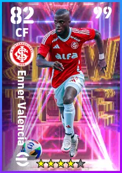 Enner Valencia eFootball 2026 player card — 82 OVR CF