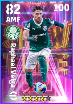 Raphael Veiga eFootball 2026 player card — 82 OVR AMF